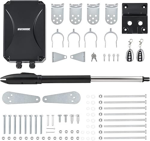 CO-Z Kit de abridor automático de puerta batiente, abridor eléctrico de puerta para puertas de hasta 660 libras, 18 pies, sistema de apertura de