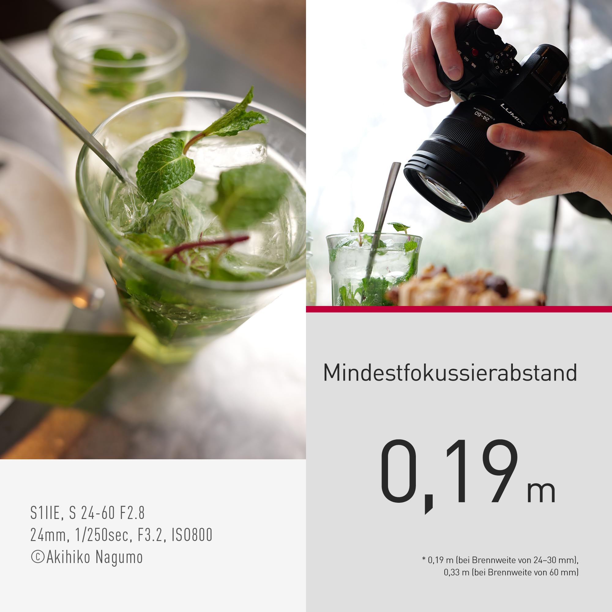 Panasonic LUMIX S 24-60mm Objektiv, L-Mount, durchgehend Blende F2.8, Objektiv für spiegellose Vollformat Kamera, Schwarz