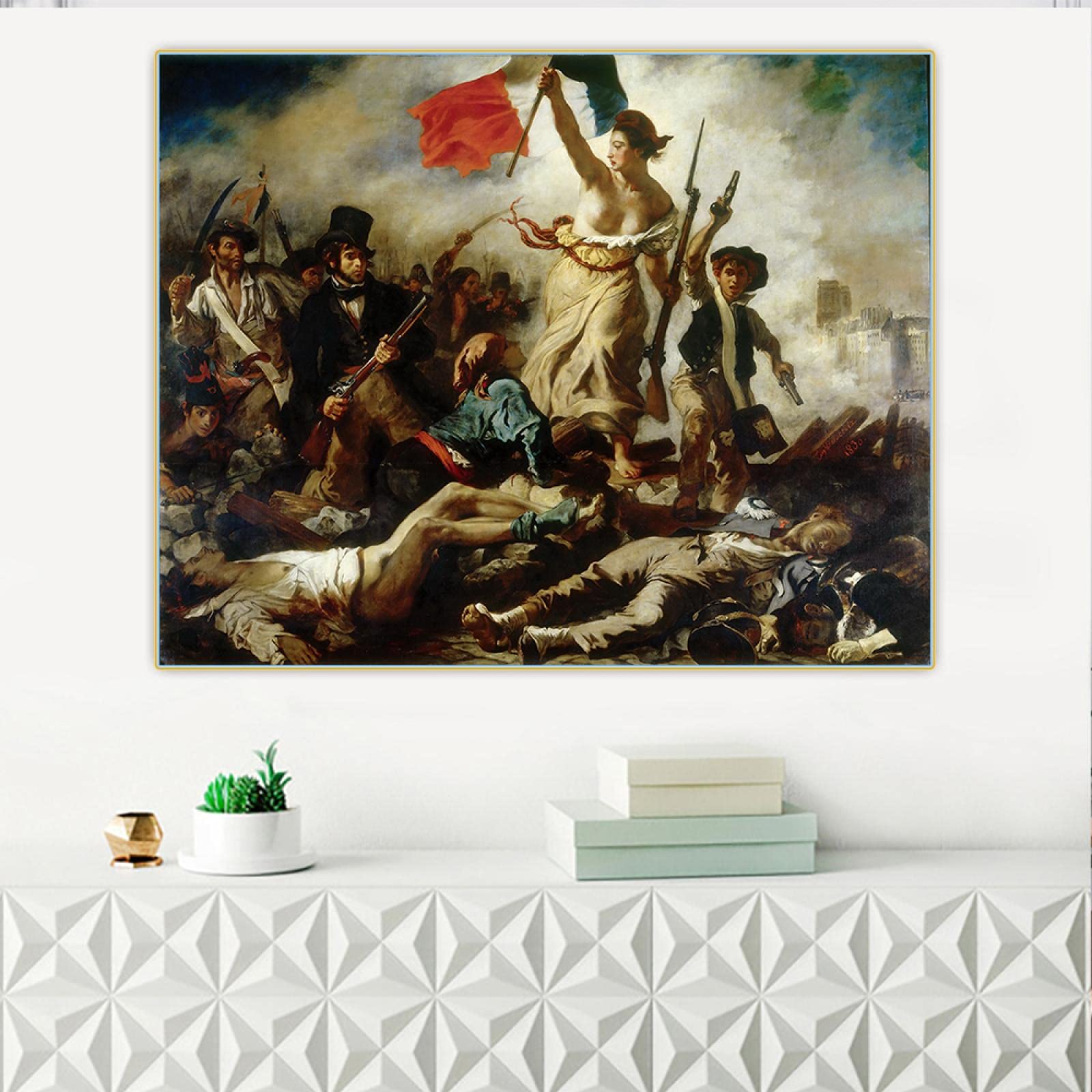 Amazon.co.jp: 有名な絵画の複製。ウジェーヌ・ドラクロワ「民衆
