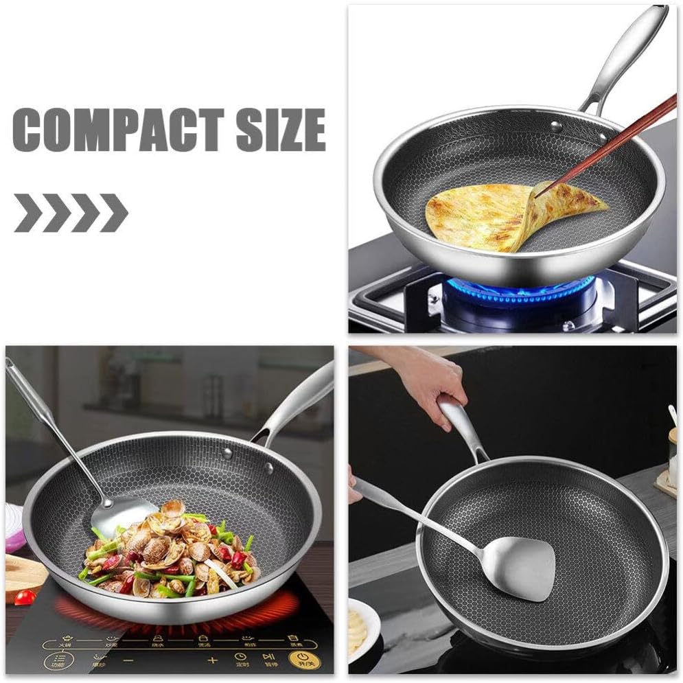 Cabilock Stainless Steel Honeycomb Nonstick Frying Pan Egg Skillet for Induction Cooking Easy-clean Kitchen Cookware for Eggs Pancakes and Steaks