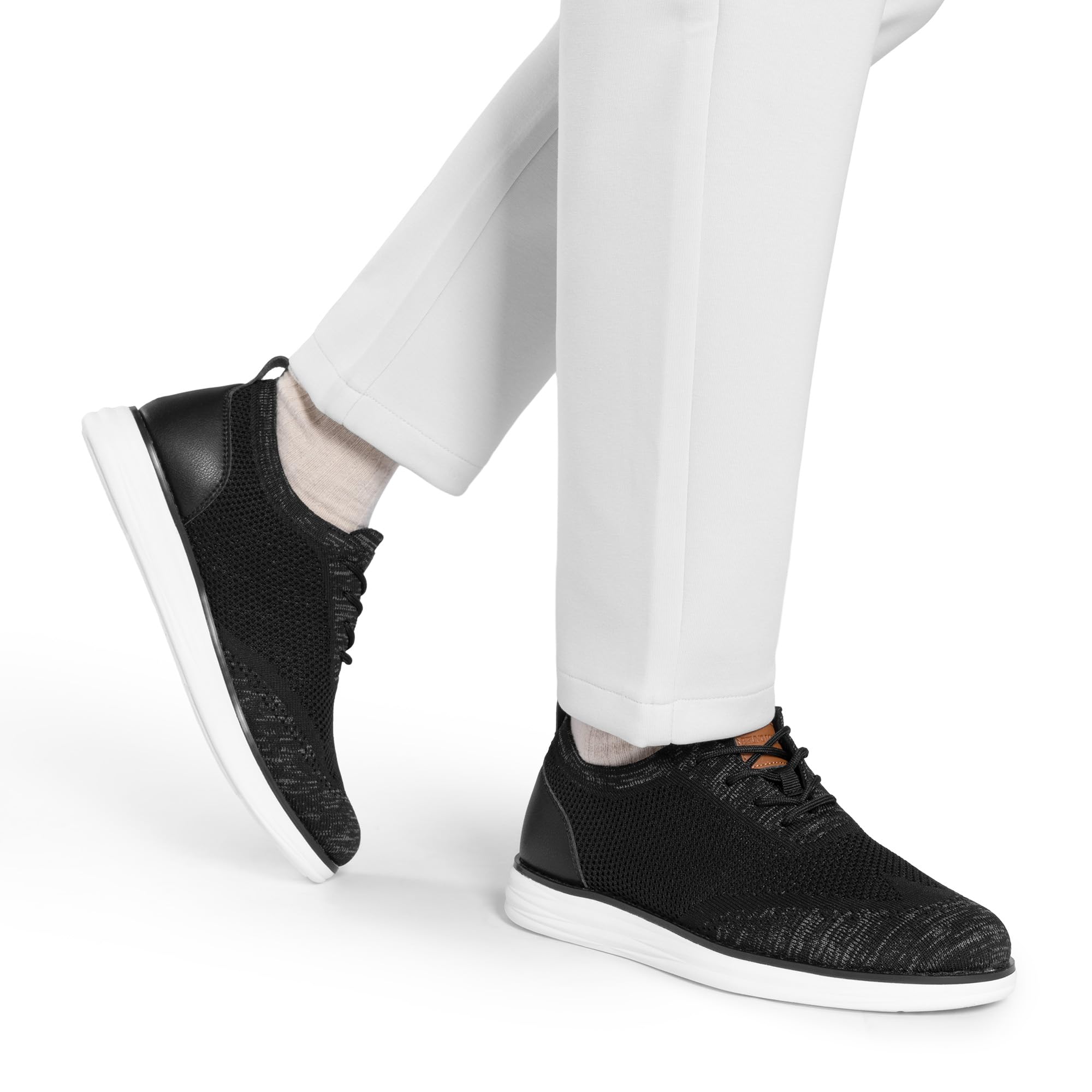 Bruno Marc Zapatos de Cordones Transpirables Zapatillas de Vestir Oxfords Clásico Formales Derby para Hombre Verano Casuales,Size 46,Gris/Negro,GRAND-02