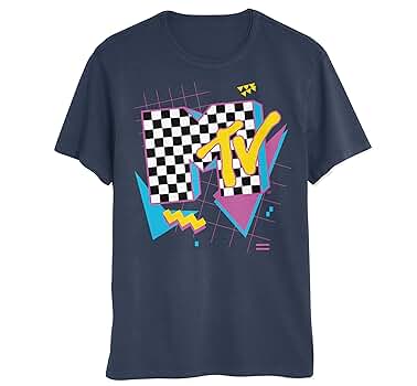 90s MTV Tシャツ Amazon.com: MTV Music Television 90 's Retro Checkered Logo