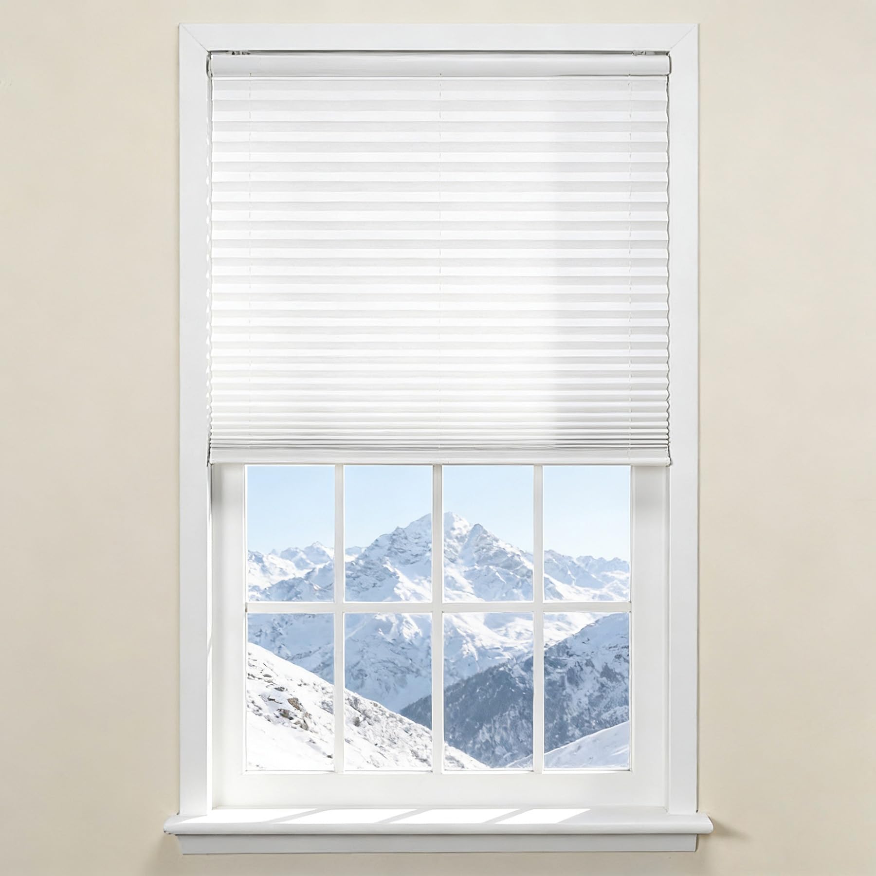 Store plissé réglable haut bas protection privée double sens blanc 85x130