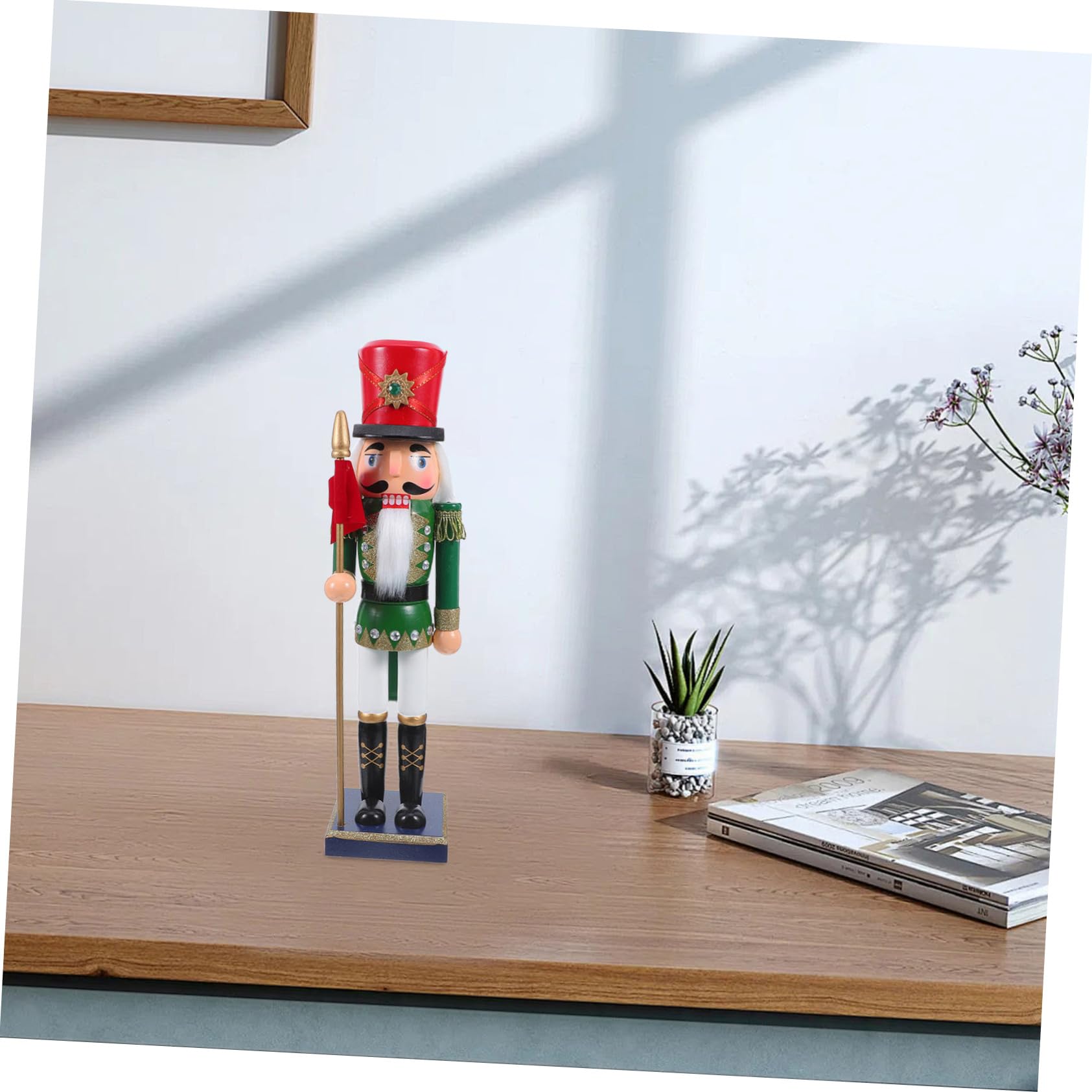 ULTECHNOVO Holz Nussknacker Soldat Figur Kleine Traditionelle Weihnachts Dekoration Handgefertigt aus Edlem Material für Schreibtisch und Regal