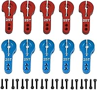 Vista 1 de ShareGoo - 10 bocinas servo de aluminio 25T M3, roscas de metal, brazo de dirección compatible con auto a control remoto, camión, buggy, avión