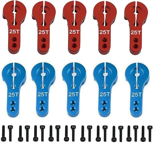 ShareGoo - 10 bocinas servo de aluminio 25T M3, roscas de metal, brazo de dirección compatible con auto a control remoto, camión, buggy, avión,