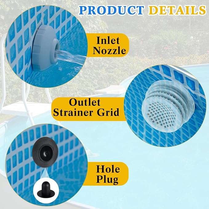 Kit 2 Sets Conectores para Jet de Agua de Piscina miniatura 5