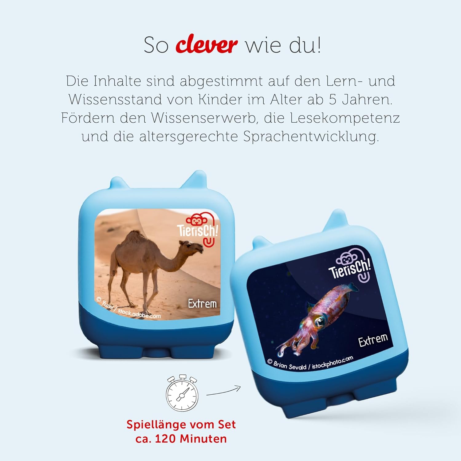tonies Clever Set of 4 Animal! Extreme, Knowledge Radio Play for Children from 5 Years, Playing Time Approx. 120 Minutes