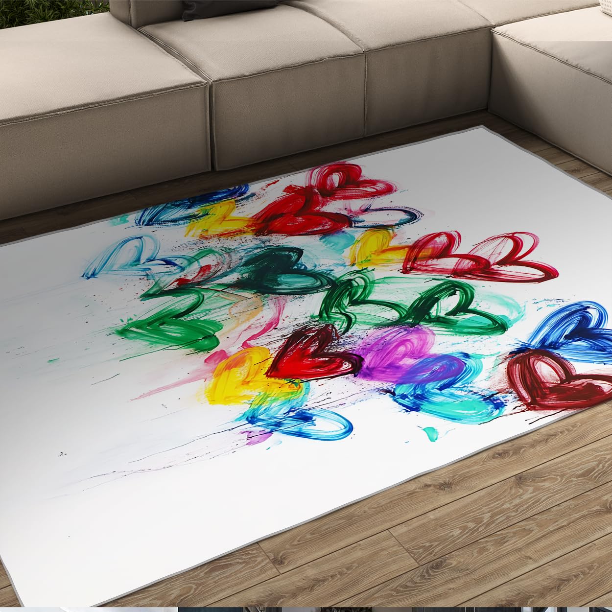 Tapis graffiti minimaliste 100x150cm paillasson entrée lavable