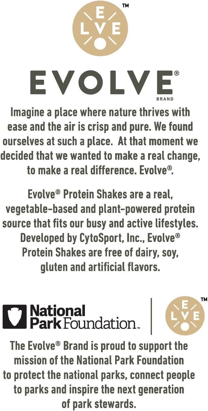Evolve Protein Shake, Ideal Vanilla, 20g Protein, 12 Fl Oz (Pack of 12)