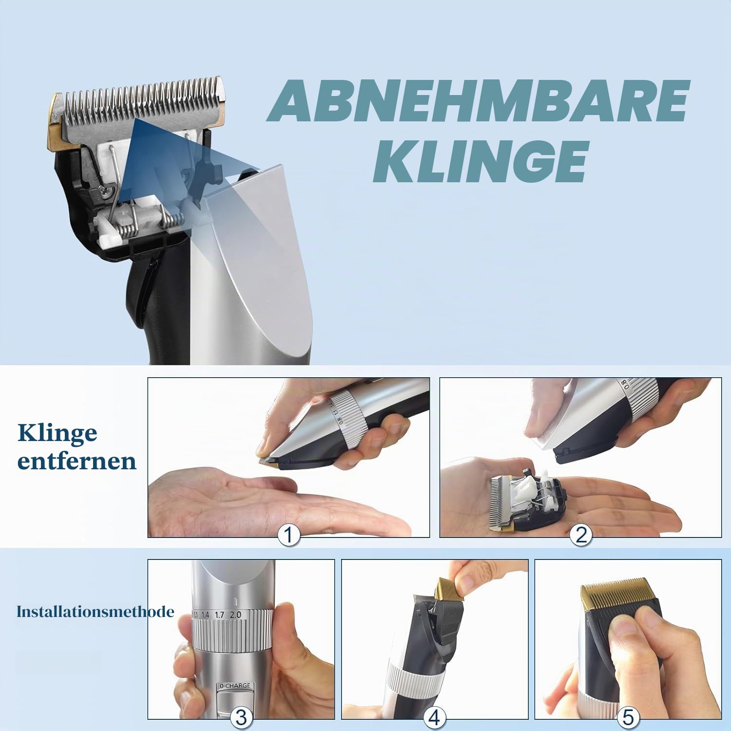 WER9902 Ersatzklingen kompatibel mit Pana-Sonic WER9902 für ER-GP80, ER1611, ER1512, ER1511, ER1510, ER1610, ER160, ER153, ER152, ER151 (3er-Set)