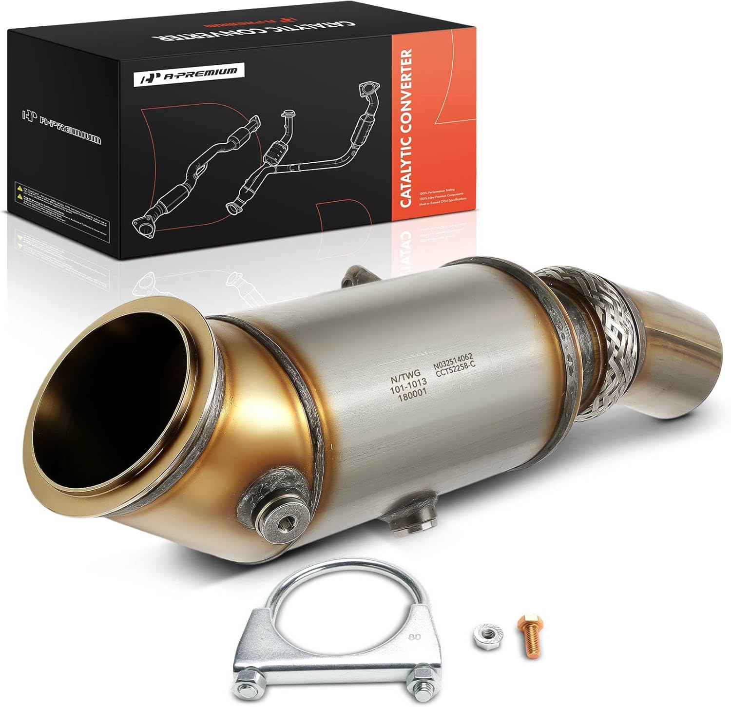 A-Premium Front Catalytic Converter Kit Direct-Fit Compatible with BMW X5 2014-2018, 535i GT 2015-2017, 535i 2015-2016, 535i xDrive, X6, 640i Gran Coupe, 640i, 640i xDrive, 3.0L, E.P.A. Compliant