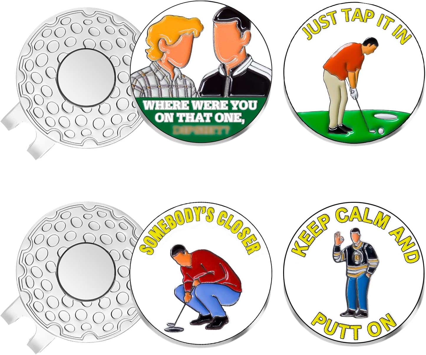 Numola Funny Golf Ball Marker Hat Clip Set for Golf Lovers