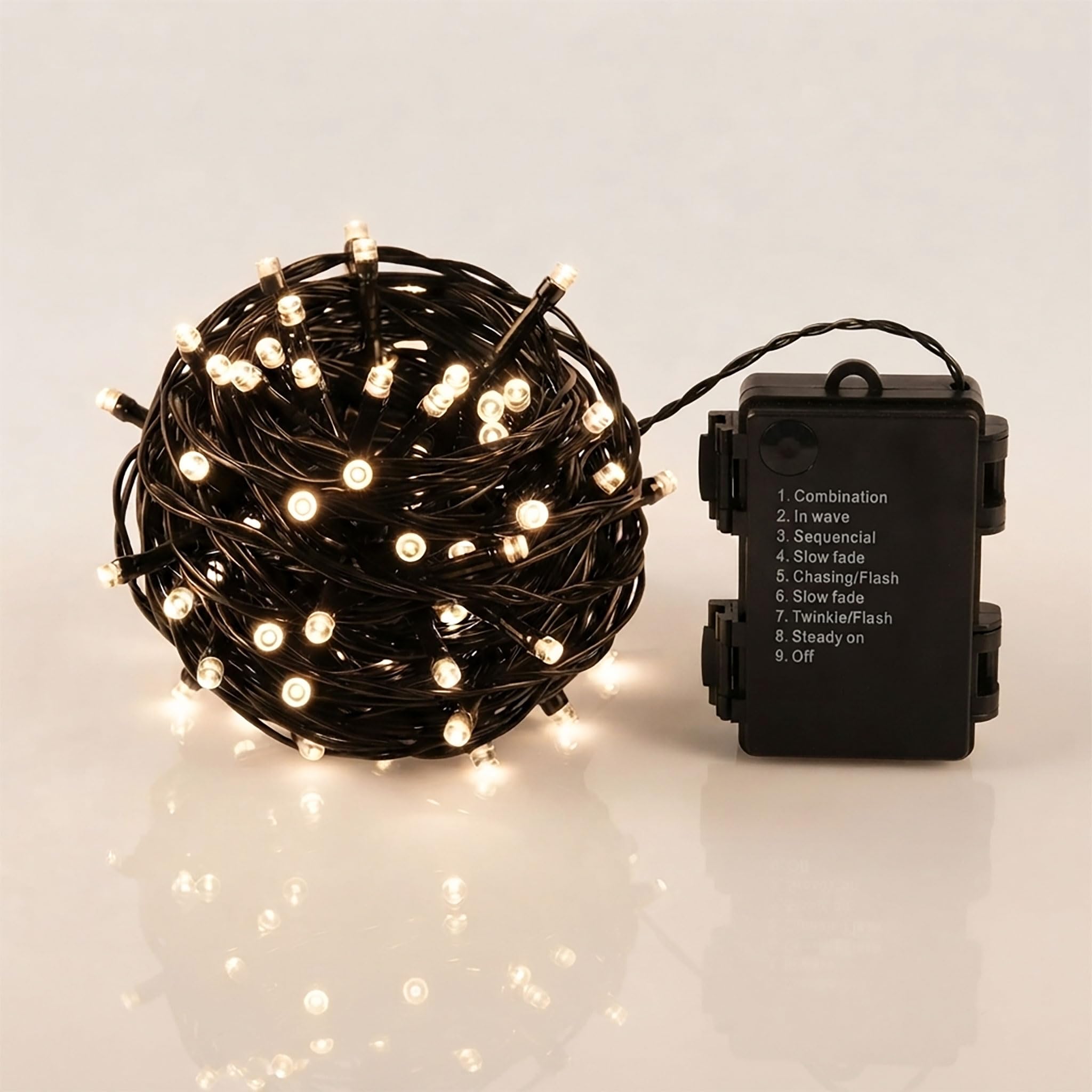 LED Lichterkette warm weiß mit Dual Timer - 40 LED / 3 m - Weihnachts Beleuchtung für den Innen- und Außenbereich