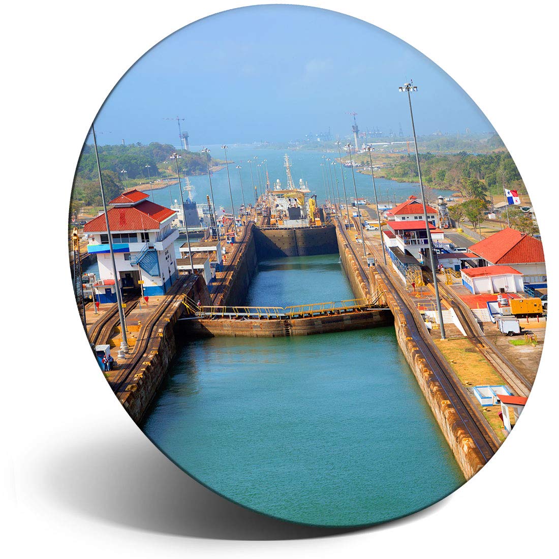 Destination Vinyl Ltd Magnet For Refrigerator, Fridge - Panama Canal Pacific Ocean For Office, Cabinet And Whiteboard, Magnetic Stickers, 3547