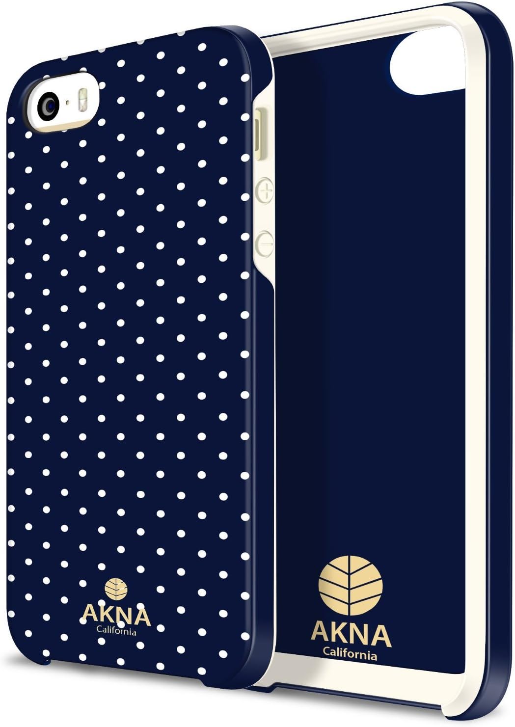 iPhone 5s case for Girls, Akna Perfection Series Slim PC + Flexible TPU**[Hybrid Impact]**[Ultimate Slim]**[Girl Case]**[Stylish Guy Case]Protection Back Case for iPhone 5 5S - [Royal Blue Polka Dots]