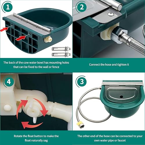 Miniatura 3 de Recipiente automático de agua, bebedero para ganado para ganado, perro, caballo, cabra, oveja, cuenco de agua potable para animales al aire libre