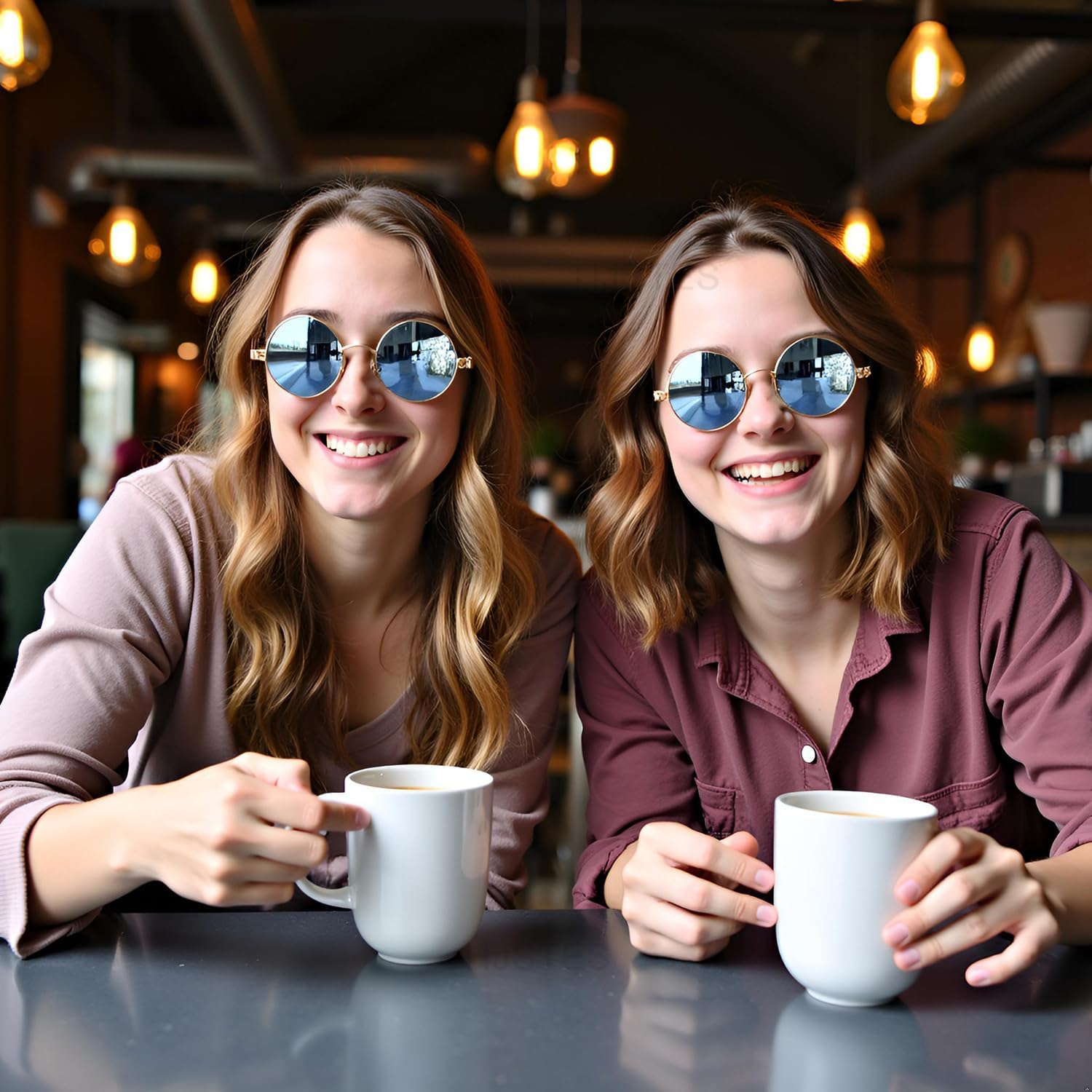 HJSTES Vintage Round Steampunk Sunglasses for Women Men Circle Gothic Glasses Retro Metal Frame - Image 2