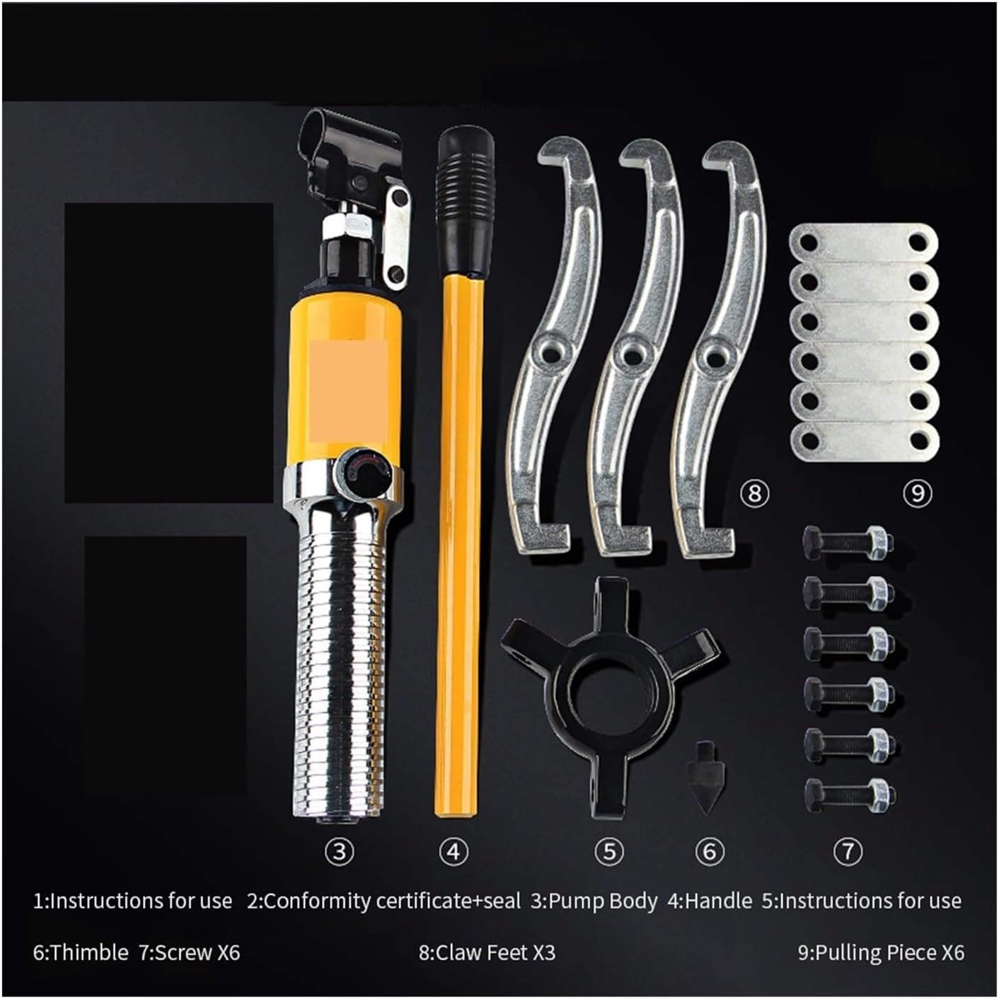 5/10/15/20T Hydraulic Puller Hydraulic Gear Puller 3 Jaw Puller Set Hydraulic Bearing Puller Three Arm Bearing Removal Cylinder(YL-5T)
