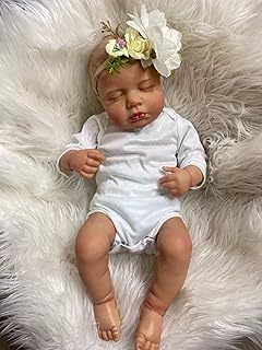 iCradle Reborn Baby Dolls,20 Inch Weighted Body Newborn Baby Dolls with Flower Headwear Best Gift for Birthday