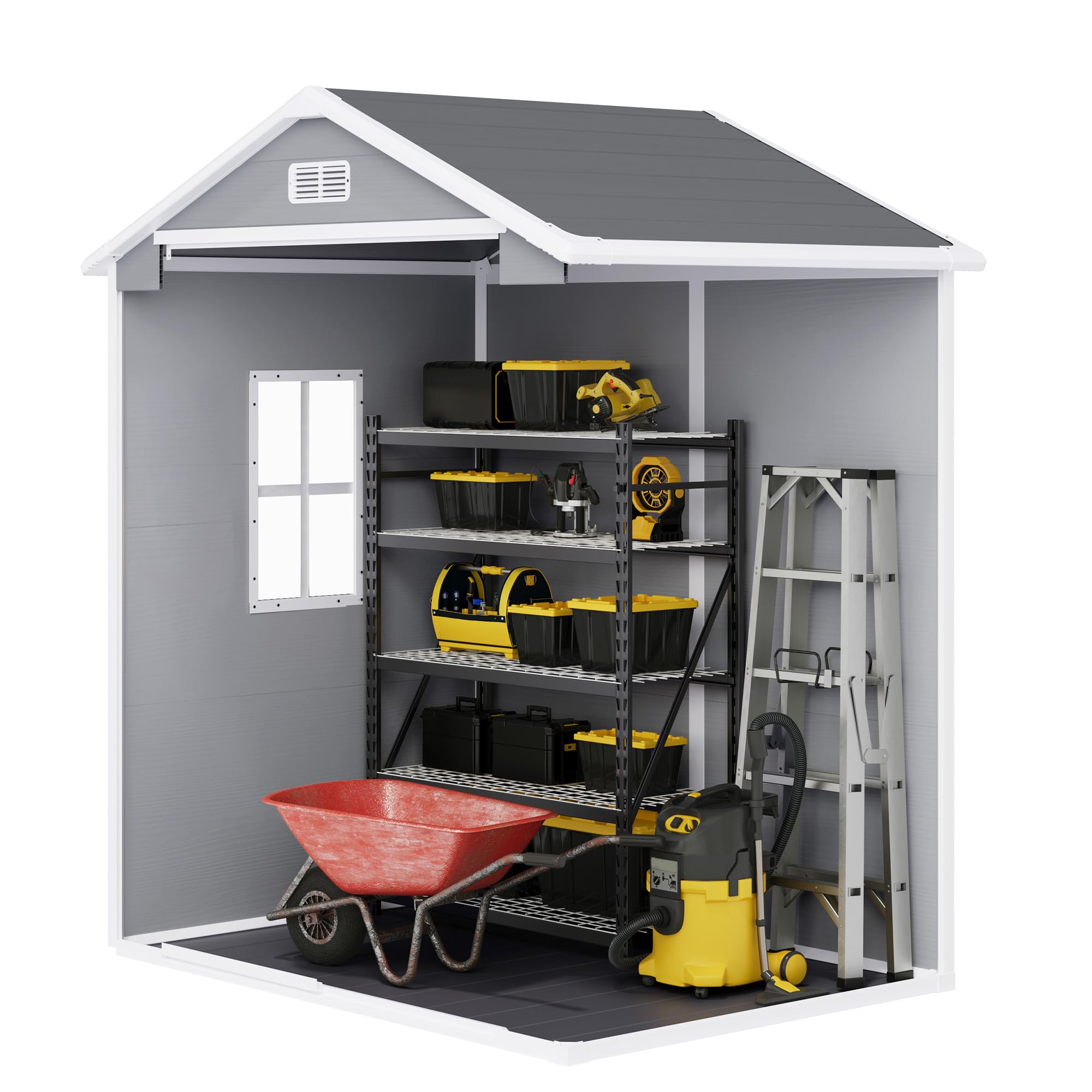 Xbro Casetta da Giardino Grande 171x124x210 cm Capanno Attrezzi Resina HDPE Impermeabile Grigio