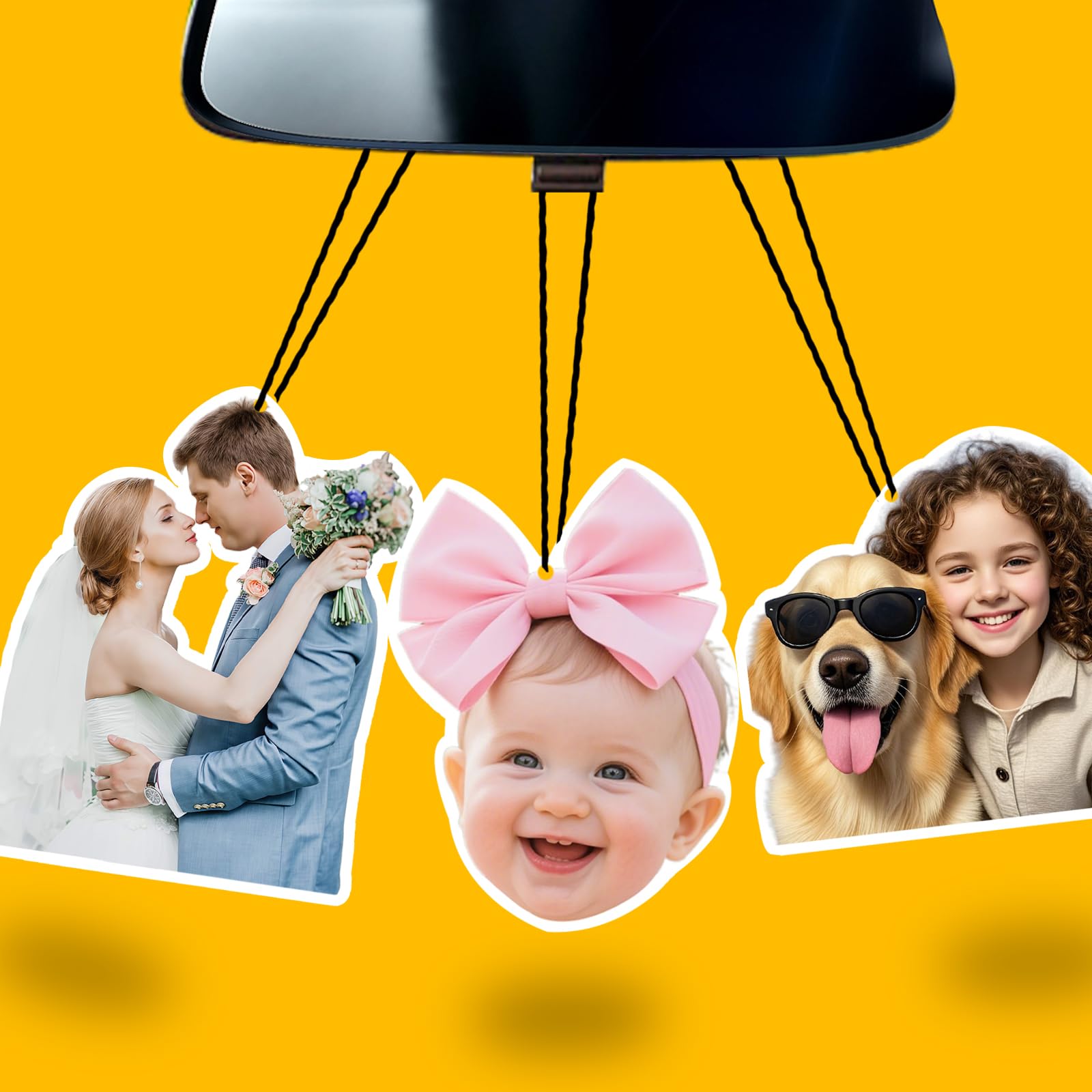 Personalised Car Air Freshener with Double Sided,Custom Printed Photo/Text,19 Kinds Scents Air Freshener for Car,Wardrobe,Bathroom,Hanging Ornaments,Long Lasting Fragrance (Personalised Crop)