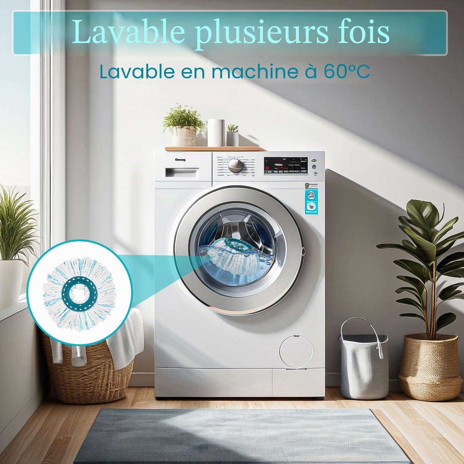 6 Pièces Têtes de Rechange, Serpillères de Rechange en Microfibres, Clean Twist Disc Mop Micro Kit, Tête de Rechange, pour Les Nettoyage Particules de Saleté, Lavage Sol