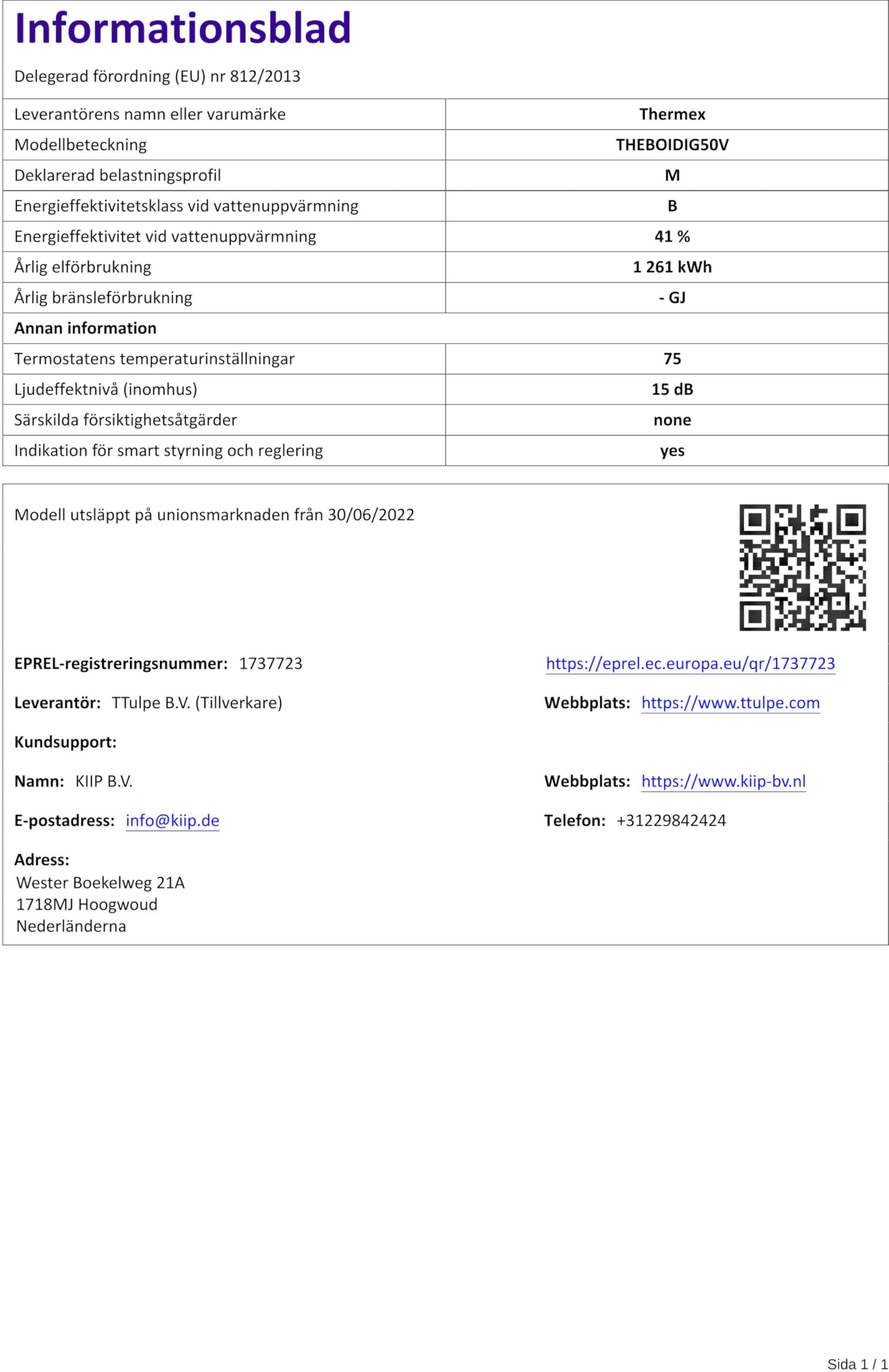 Thermex Digital Warmwasserspeicher, senkrecht WiFi (50 Liter)