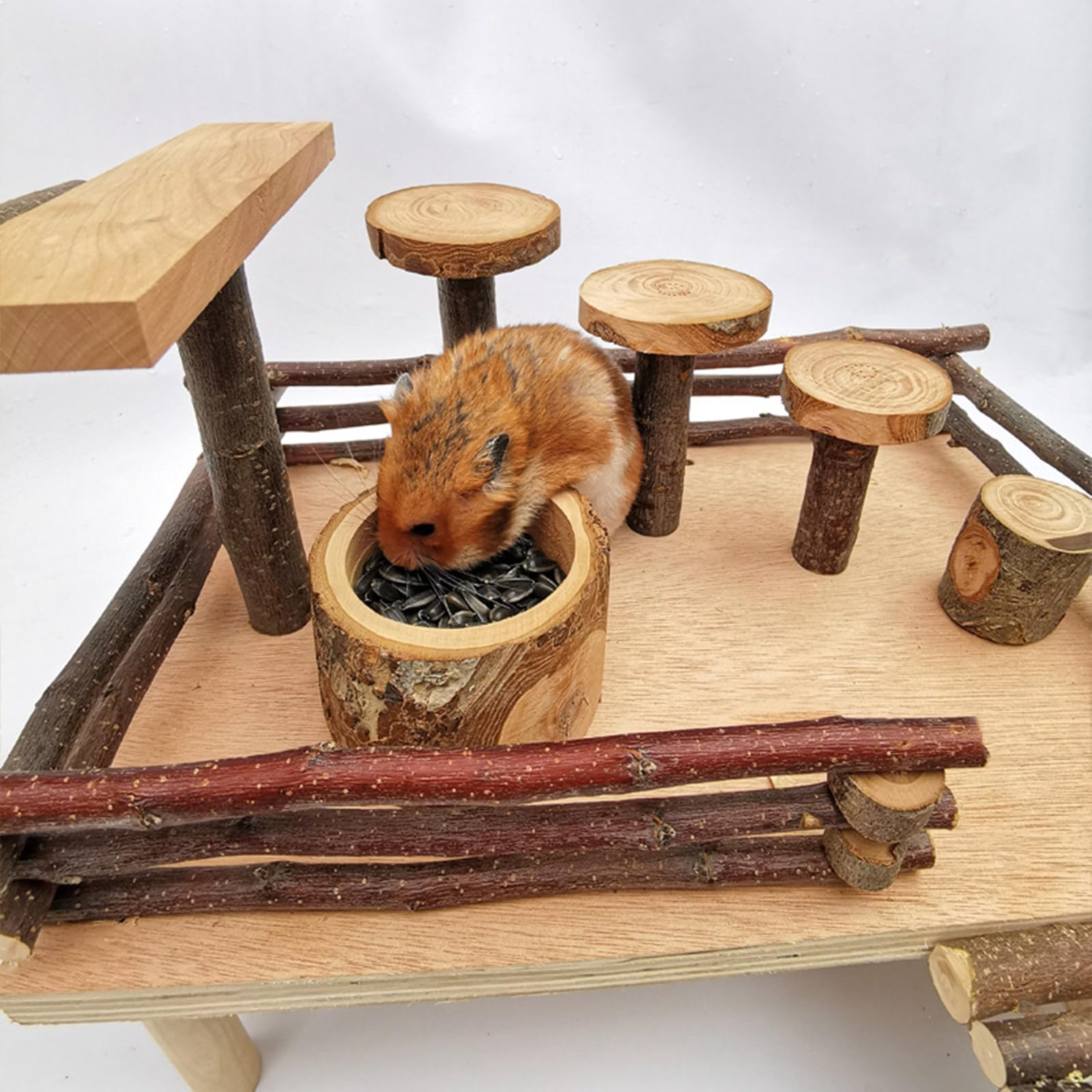 Jaula de hámster de juguete para mascotas pequeñas, plataforma de madera, ardillas, jaula, accesorios de juguete para escalada de animales pequeños