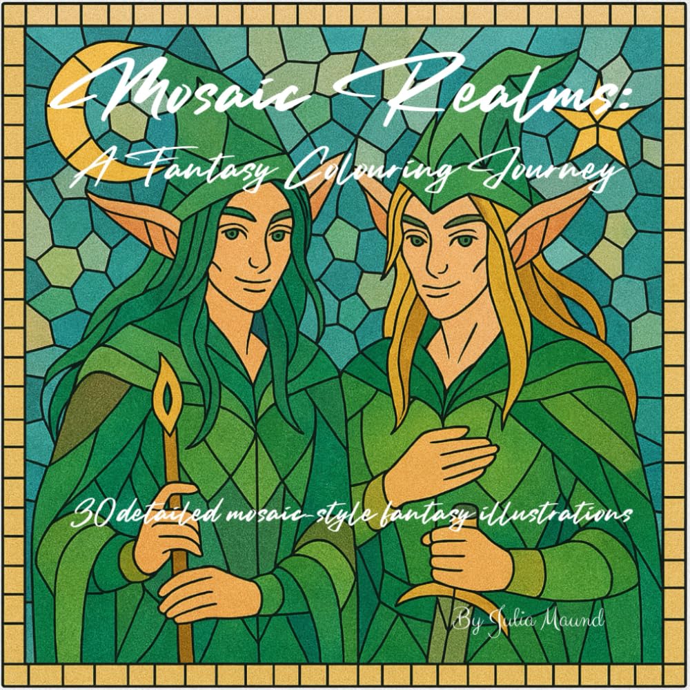 Mosaic Realms: A Fantasy Colouring book Journey