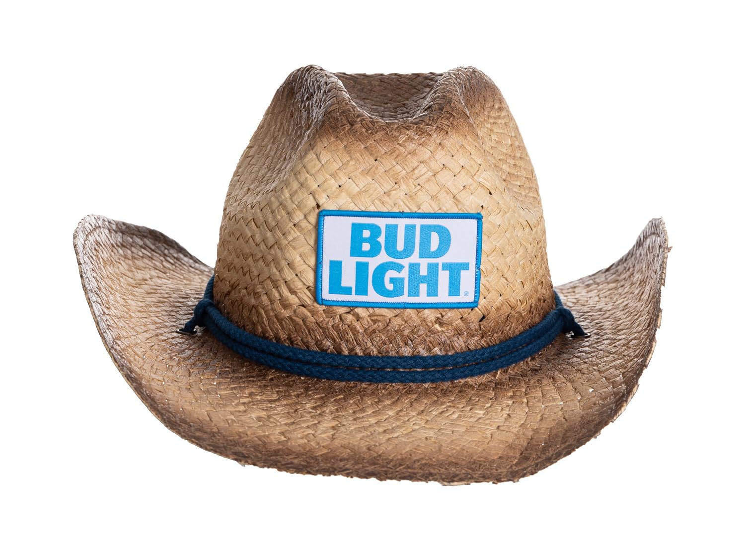 Calhoun Bud Light Logo Straw Beach Cowboy Hat with Curved Brim Tan