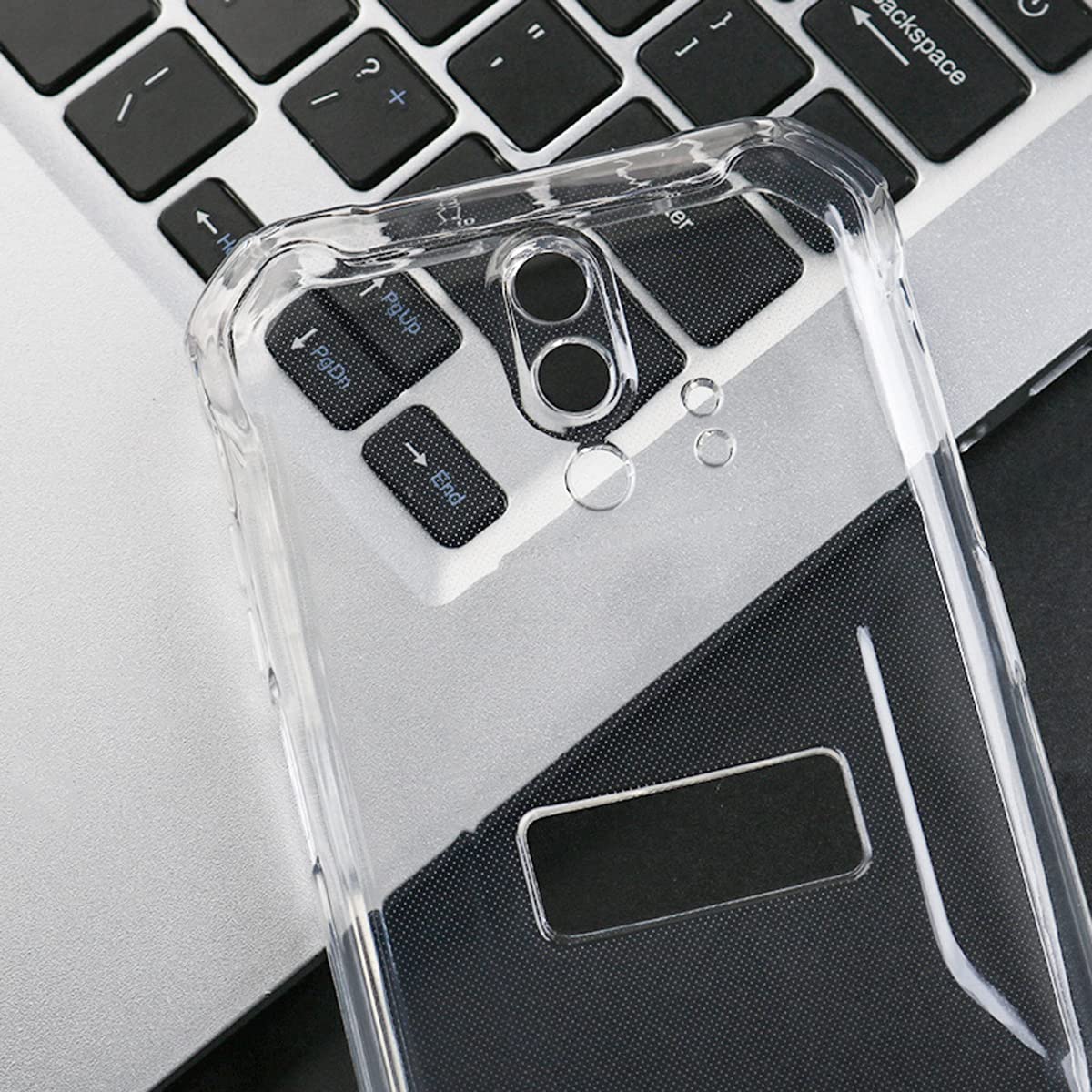 HGJTF Custodia Per Blackview BV7200 (2 Pezzi) | Cover In Silicone TPU Morbido, Ultra Sottile, Anti-caduta (Nero + Motivo) - 2