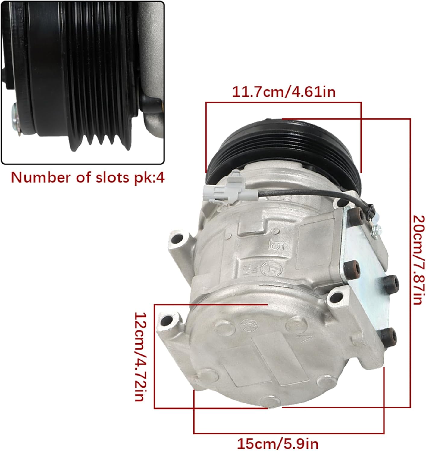 A/C Compressor Replacement for 4710222 Replacement for Taco-ma L4 2.4L 2.7L ONLY 1998-2004