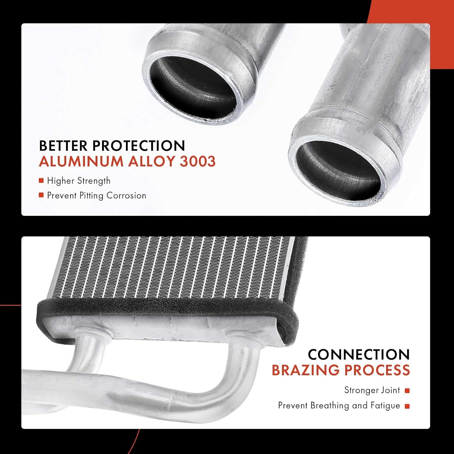 A-Premium Rear HVAC Heater Core Compatible with Dodge Journey 2009-2020, Replace# 68038188AA