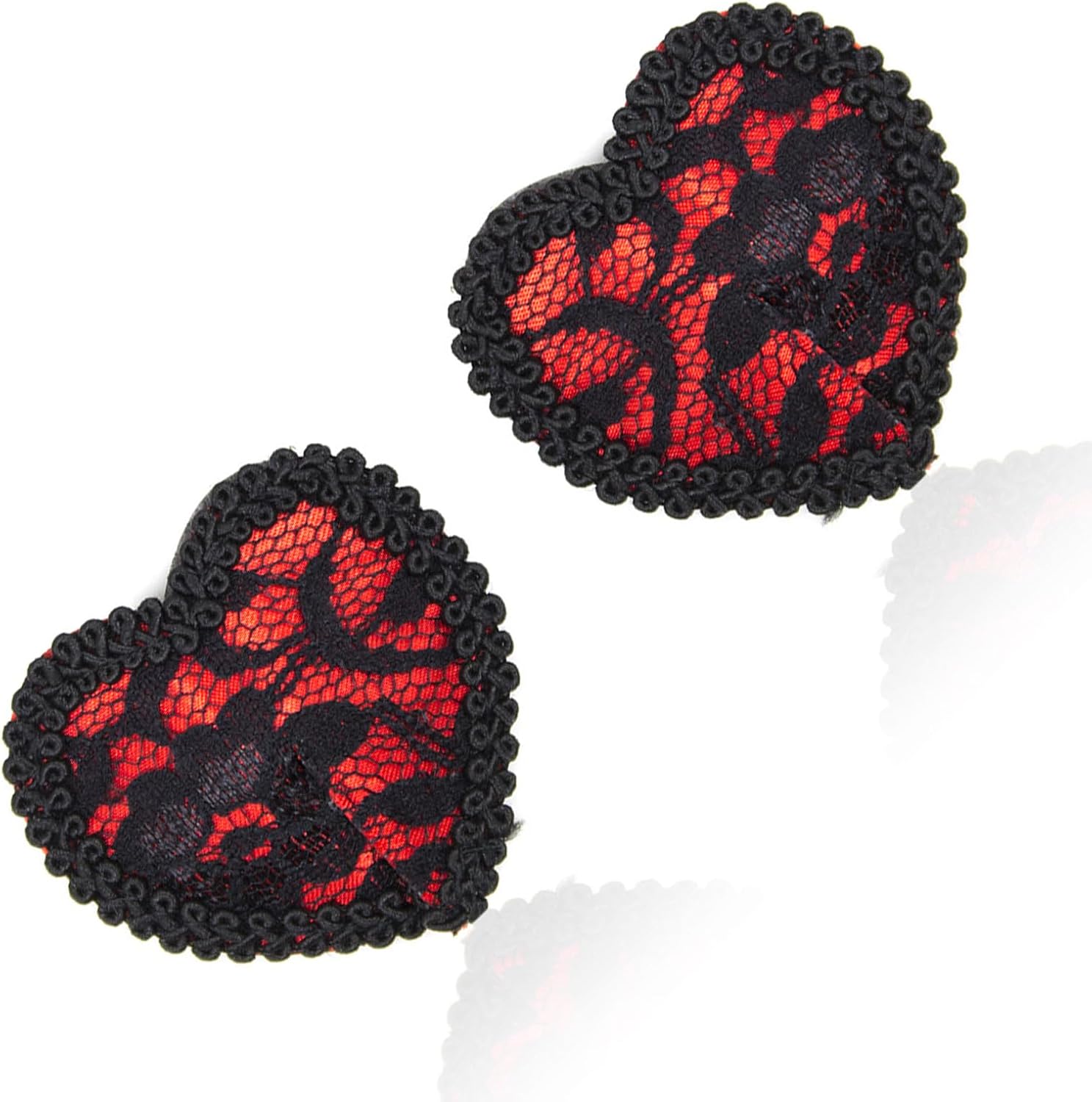 Heart Shape Lace Silicone Nipple Covers Adhesives Pasties for Low Cut Backless Dress Women Lingerie Breast Stickers Pads Lace Red