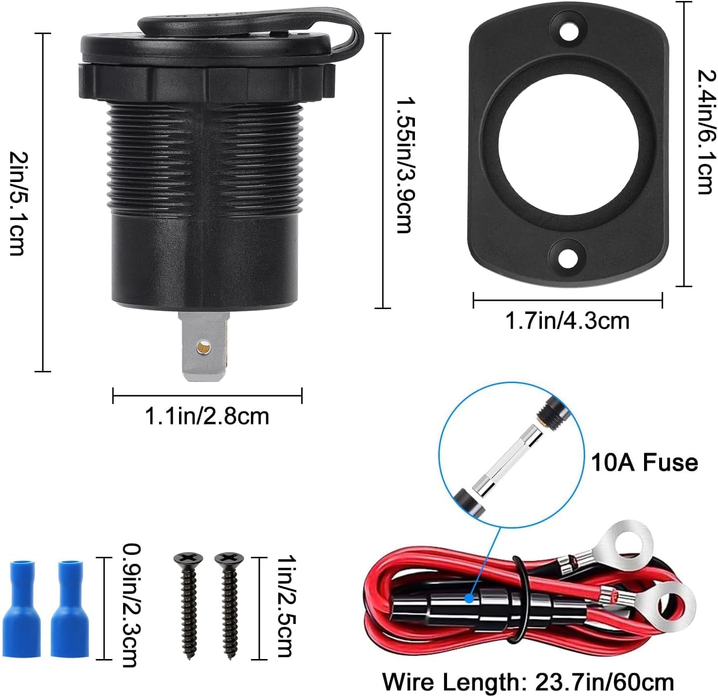 Linkstyle 12V USB Outlet, 30W PD USB C & 18W QC3.0 Ports Car Charger Socket with Color Voltmeter, Switch for RV Boat Truck
