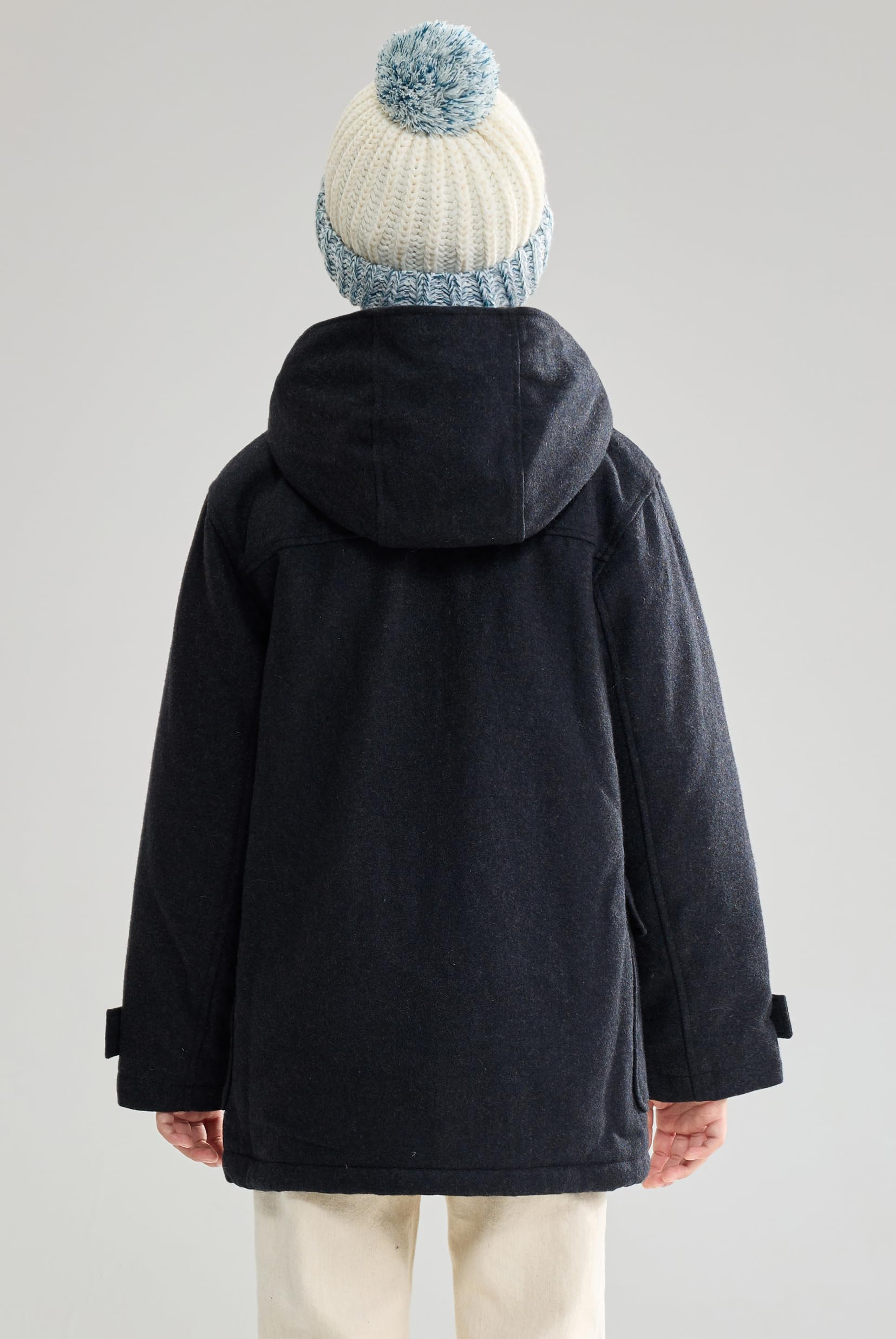 maoo garden Jungen Wollmantel Kinder Winter Schwere Sherpa gefütterte Dufflejacke Kapuzen Trenchcoat