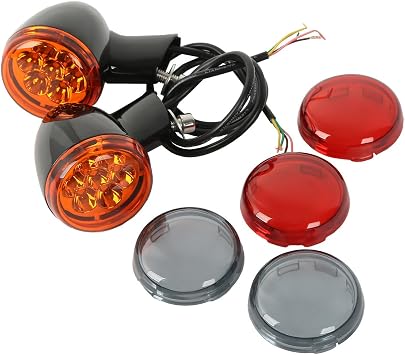 XMT-MOTO Black Bullet LED Turn Signal Indicator fits for Harley Davidson XL883 XL1200 Sportster 1992-2017