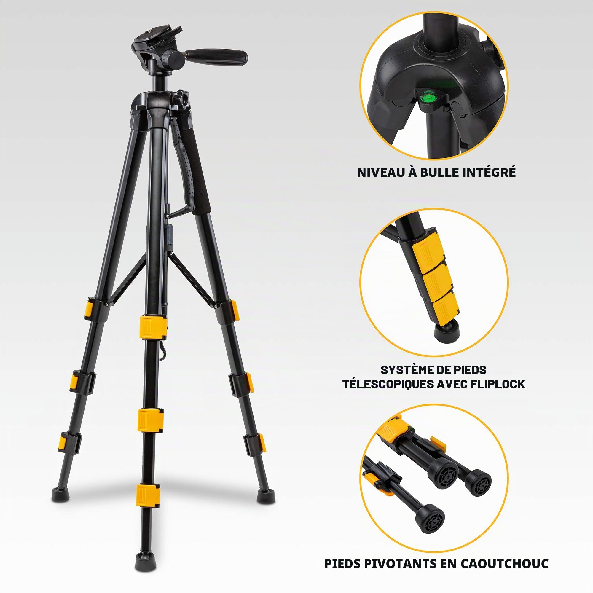 KODAK Trépied et monopied PhotoGear 2-en-1 | Trépied léger en Aluminium à 4 Sections de 70" Qui se transforme en Monopode de 65" | Plaques à dégagement Rapide à tête pivotante à 3 Positions