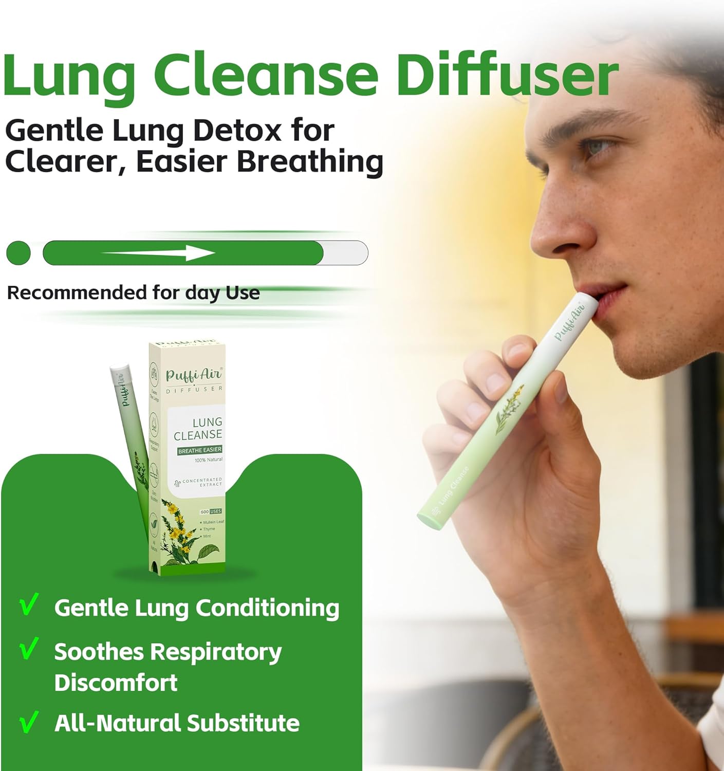 Herbal Diffuser Duo, Detox and Sleep Diffuser with Extracts of Mullein, Melatonin and Other Biotanicals, 100% Natural Swap - Up to 600 Uses (Varies by Usage), Day & Night Duo