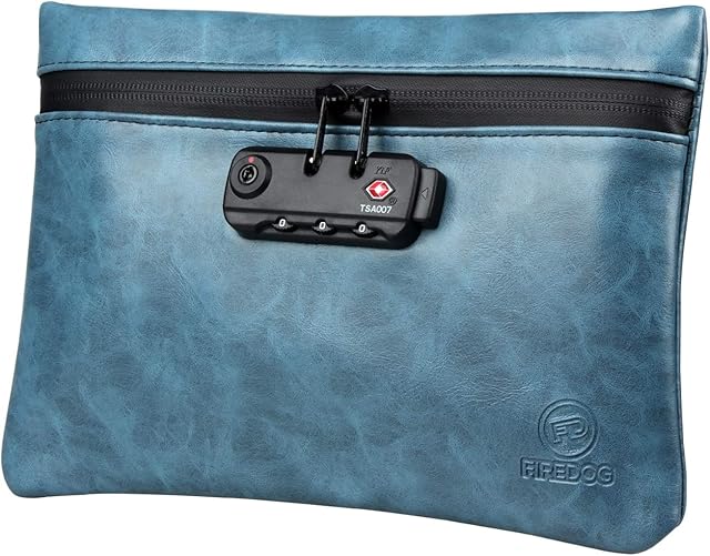 FIREDOG Smell Proof Bags with Combination Lock, 6x9 Odor Proof Pouch Case Container for Travel Stash Storage (Blue)