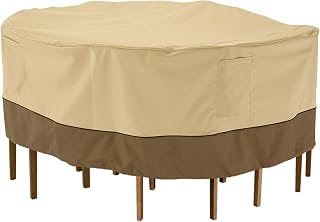 Classic Accessories Veranda Round Patio Table & Chair Set Cover-Durable and Water Resistant Outdoor Furniture Cover, Small (71912)