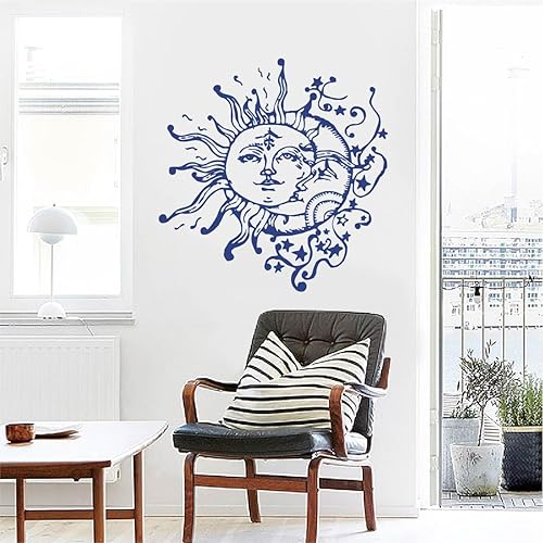 Miniatura 9 de Calcomanías de pared con estrellas y sol, luna, decoración celestial del hogar para cualquier habitación, moderno, bohemio, para dormitorio, murales