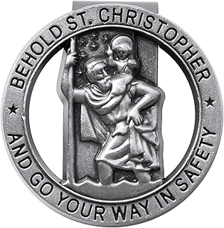 Saint St Christopher Medal for Car, Auto Car Sun Visor Clip, Bless Driving Safety Gift for New & Old Drivers Teens Girls Men, Go Your Way in Safety (1Pcs)