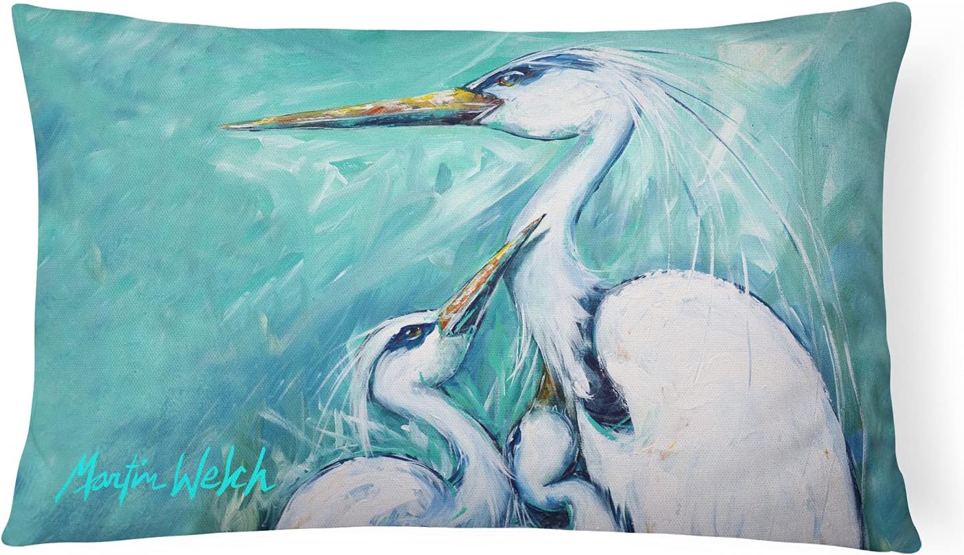 Caroline's Treasures MW1112PW1216 Oysters Give Me More Canvas Fabric Decorative Pillow Machine Washable, Indoor Outdoor Decorative Pillow for Couch, Bed or Patio, 12HX16W