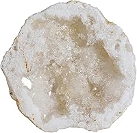 Vista 6 de TUMBEELLUWA Decoración de piedra de geoda de cristal con revestimiento de titanio irregular, espécimen de racimo de roca de arco iris natural