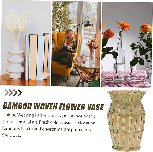 Miniatura 9 de VOSAREA Decoración de mano 1pc florero de bambú flores secas cactus decoración botánica