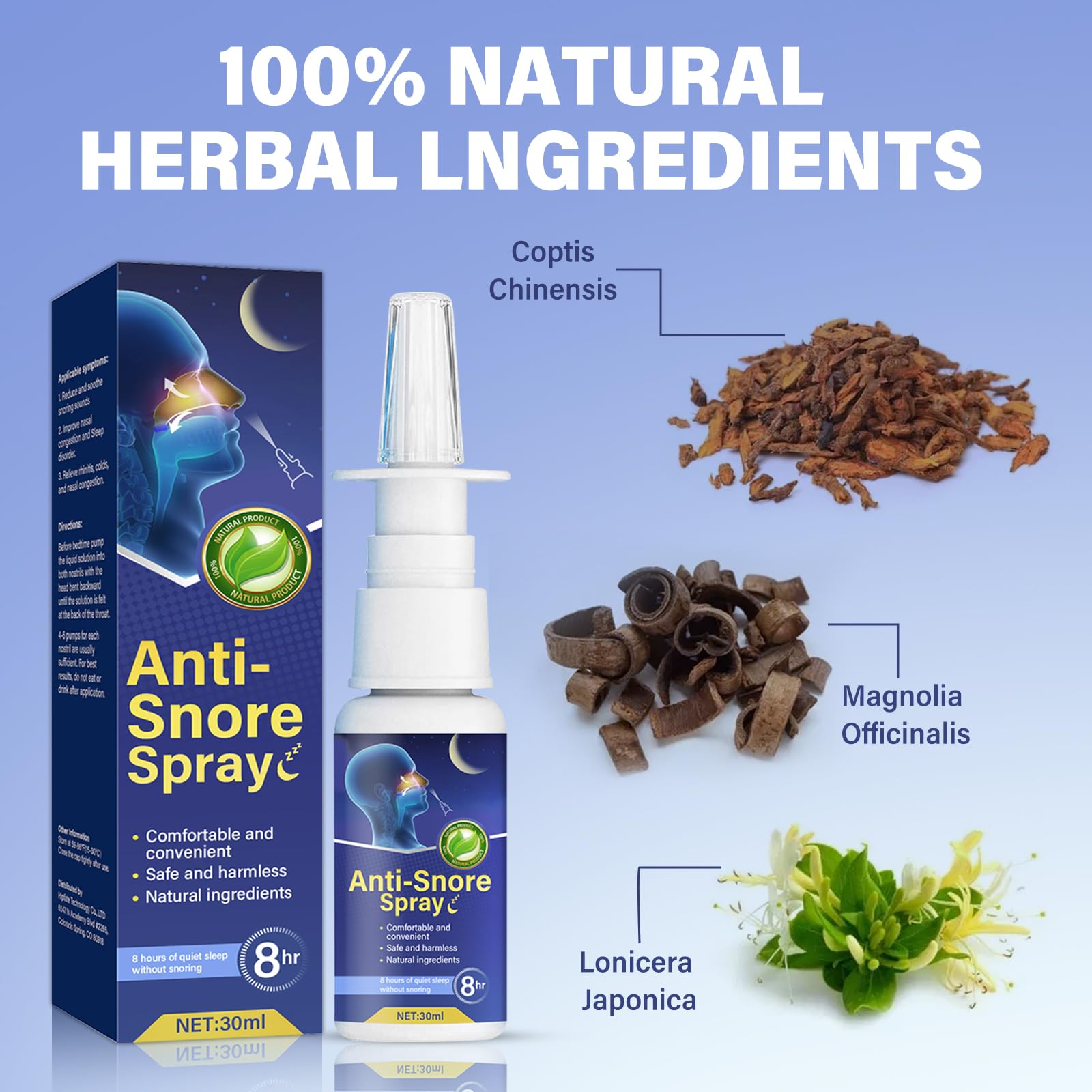 Anti Snoring Spray, Natural Herbal Formula for Quiet Sleep — Amazon image 5