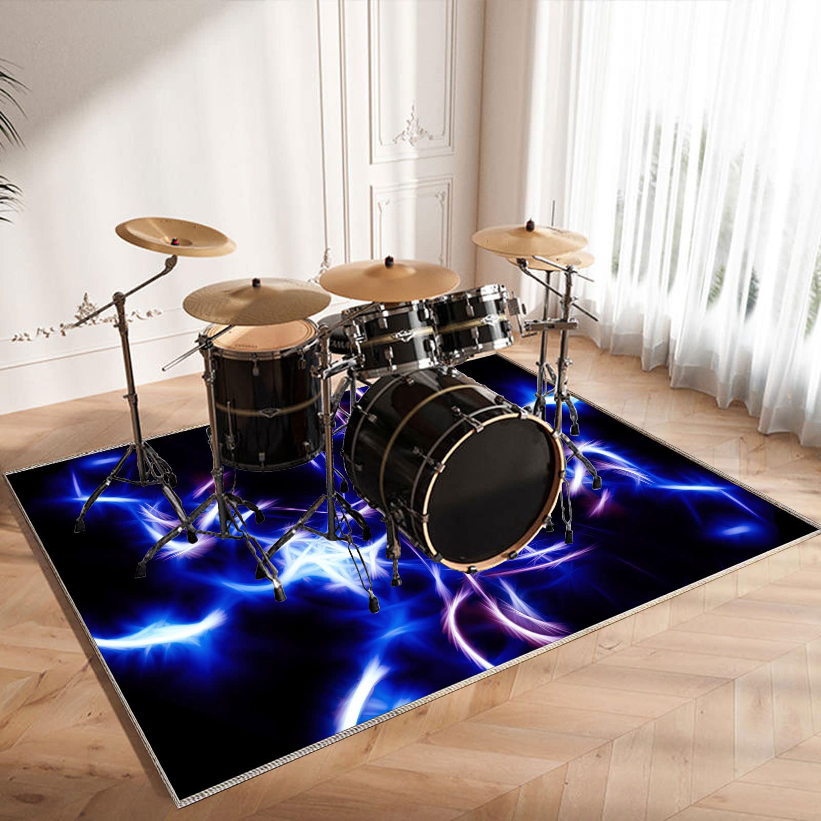 Tapis De Batterie Antidérapant Et Insonorisé 180x160 Cm - Pour Kit De Batterie Électronique Ou Acoustique
