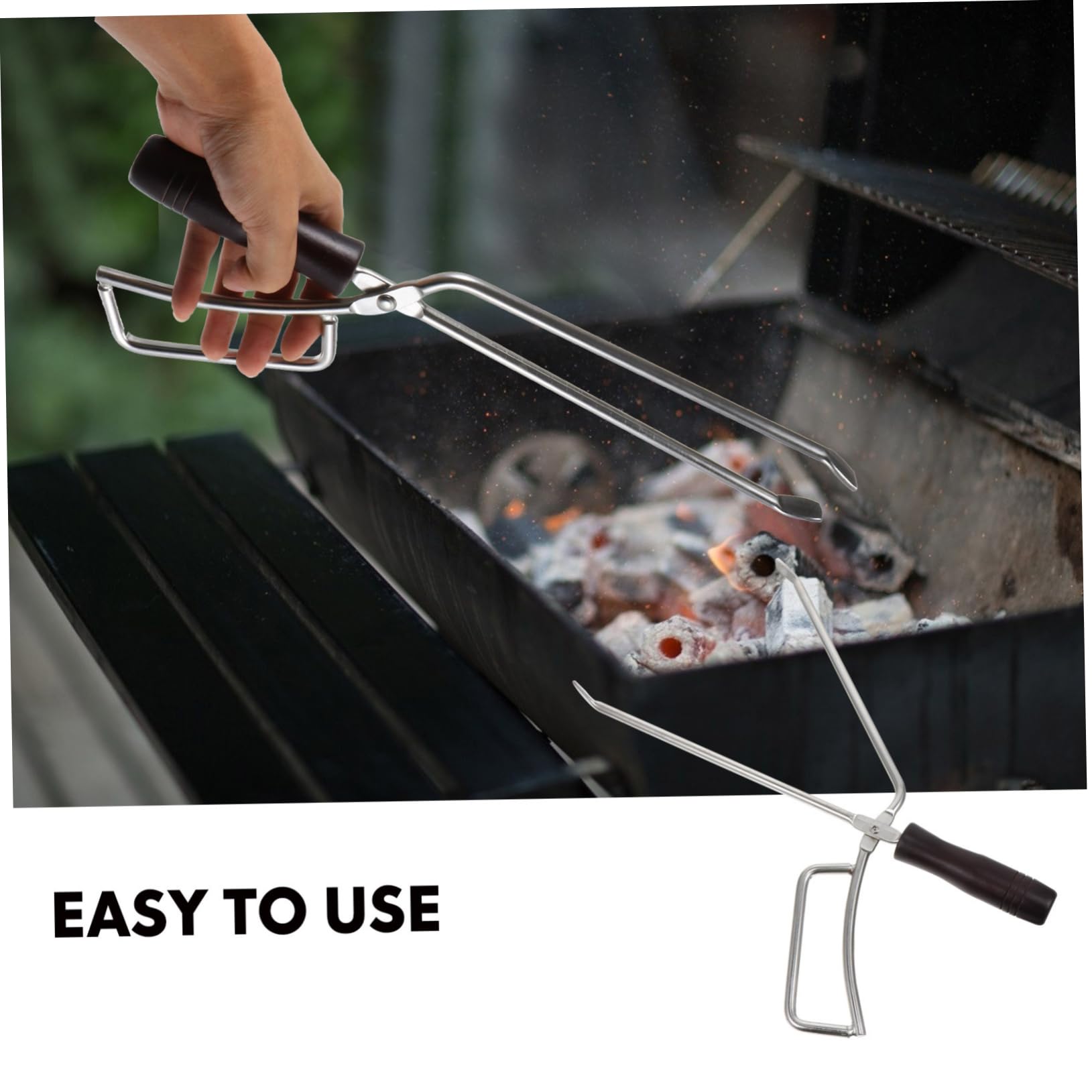 1pieza De Barbacoa De Inoxidable Mango De Haya Para Prácticas y Resistentes Para Uso Jardín y Camping